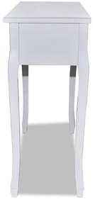 Toucador/mesa consola com três gavetas branco