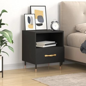 vidaXL Mesa de cabeceira 40x35x47,5 cm derivados de madeira preto