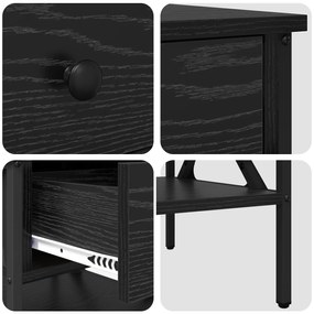 Mesas de cabeceira 2 pcs Carvalho Preto 40x42x45 cm Madeira engenheira