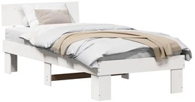 Estrutura da Cama com cabeceira Branco 100 x 200 cm