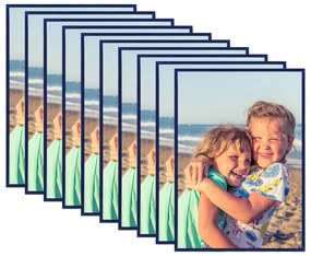 vidaXL Molduras para parede ou mesa 10 pcs 15x21 cm MDF azul