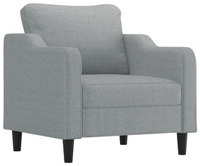 4 pcs conjunto de sofás com almofadas tecido cinzento-claro