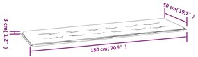 Almofadão p/ banco de jardim 180x50x3 cm tecido oxford bege
