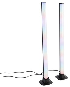 Candeeiro de mesa preto com LED, comando remoto e RGB - Arnold Moderno