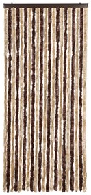 Cortina anti-insetos 90x220 cm chenille bege e castanho claro