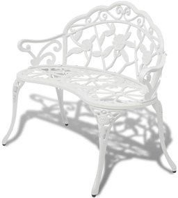 Banco de jardim 100 cm alumínio fundido branco