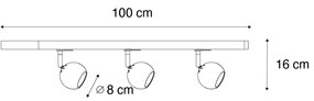 Sistema de iluminação de trilho moderno com 3 focos dourados monofásicos - Iconic Gissi Moderno