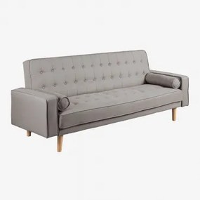 Sofá-cama De 3 Lugares Em Linho Brion Linho Cinzento Betão - Sklum