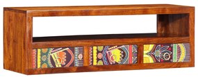 Armário de TV para parede 90x30x30 cm madeira acácia maciça