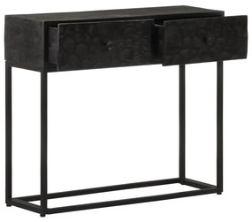 Mesa consola 90x30x76 cm mangueira maciça e ferro preto