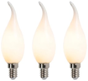 Conjunto de 3 lâmpadas de vela com ponta de filamento LED regulável E14 F35 mate 3W