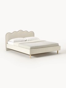 Upholstered Bed Romy with Wavy Headboard