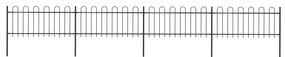 vidaXL Cerca de jardim com arco superior em aço 714,5x80 cm preta