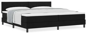Cama Box Spring com Colchão Preto 200x200 cm Tecido