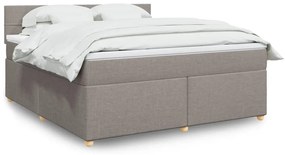vidaXL Cama com molas/colchão 180x200 cm tecido castanho-acinzentado