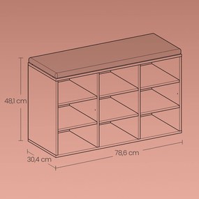 Sapateira com assento almofadado 30,4 x 78,6 x 48,1 cm branca