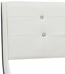 Cama com colchão 160x200 cm couro artificial branco