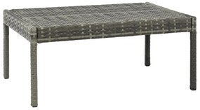 3 pcs conjunto lounge de jardim c/ almofadões vime PE cinzento