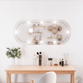 Espelho de parede oval com luzes LED 25x60 cm vidro