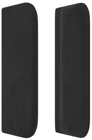 Cabeceira de cama c/ abas veludo 163x16x78/88 cm preto