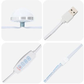 Mesa de Maquiagem Suspensa com Luzes LED Carvalho Fumado