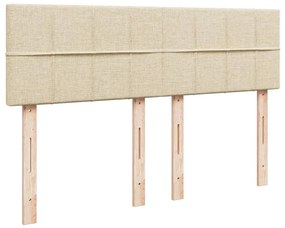 Cama com molas/colchão 140x200 cm tecido cor creme