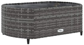 5 pcs conjunto sofás de jardim c/ almofadões vime PE cinzento
