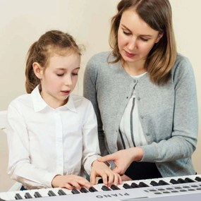 Teclado de piano elétrico dobrável com 88 teclas, tamanho normal, semi-pesado e portátil com MIDI 128 x 23 x 6 cm Branco