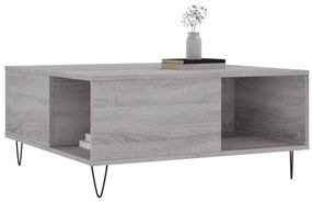 Mesa de centro 80x80x36,5 cm derivados madeira cinzento sonoma