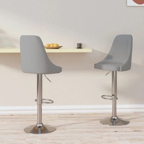 vidaXL Bancos de bar 2 pcs tecido cinzento-claro