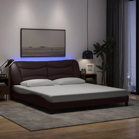 vidaXL Estrutura de cama com LED sem colchão Hvar 180x200 cm tecido