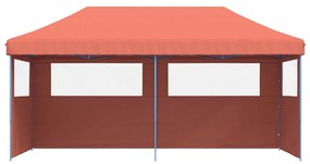Tenda p/ festas pop-up dobrável 3 paredes laterais terracotta