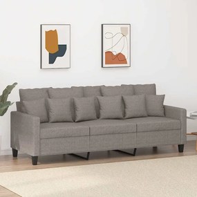 vidaXL Sofá de 3 lugares tecido 180 cm cinzento-acastanhado