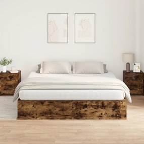 Estrado de Cama vidaXL Fumado Carvalho 200x200 cm