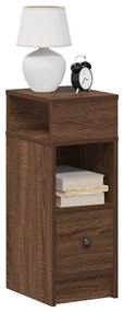 vidaXL Mesas de cabeceira 2pcs com gaveta 25x31x66cm carvalho castanho