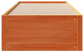 Cama sem colchão com gavetas madeira pinho maciça castanho-mel