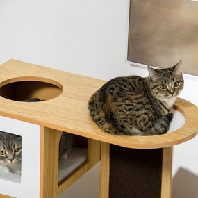 PawHut Casa para Gatos Altura 92,5cm Torre para Gatos com 3 Casas de M