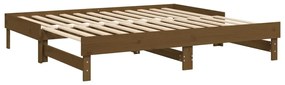 Estrutura sofá-cama de puxar 2x(90x190)cm pinho maciço castanho