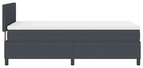 Cama Box Spring com Colchão Cinza Escuro de Solteiro em Tecido de Cord