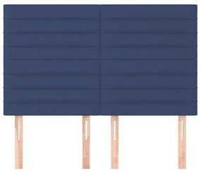 Cabeceira de cama 4 pcs tecido 72x5x78/88 cm azul