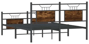 Estrutura de cama s/ colchão derivados madeira carvalho fumado
