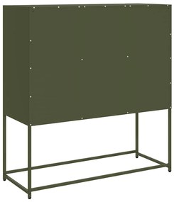 Aparador 100,5x39x107 cm aço laminado a frio verde-azeitona