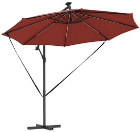 Guarda-sol de Bananeira Cantilever Terracota 294 x 294 x 248 cm
