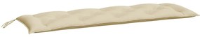Almofadões banco jardim 2 pcs 150x50x7cm tecido oxford bege