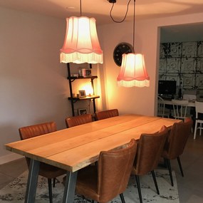 Abajur de Seda Rosa 45 cm - Granny