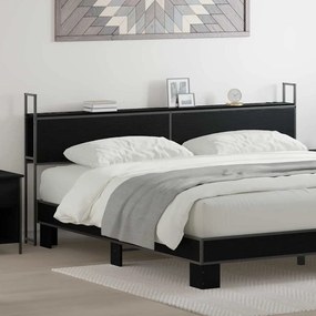vidaXL Cabeceira de armazenamento com cabeceira Carvalho preto 200 cm