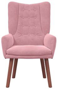 Cadeira Relaxante vidaXL Veludo Rosa