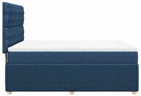 Cama com molas/colchão 140x190 cm tecido azul
