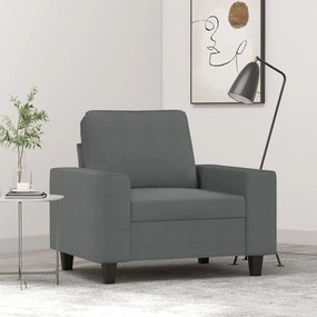 359376 vidaXL Poltrona 60 cm tecido cinzento-escuro