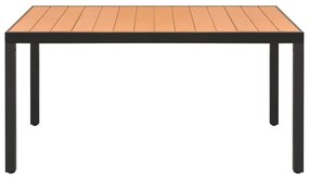 7 pcs conjunto de jantar para jardim preto e castanho